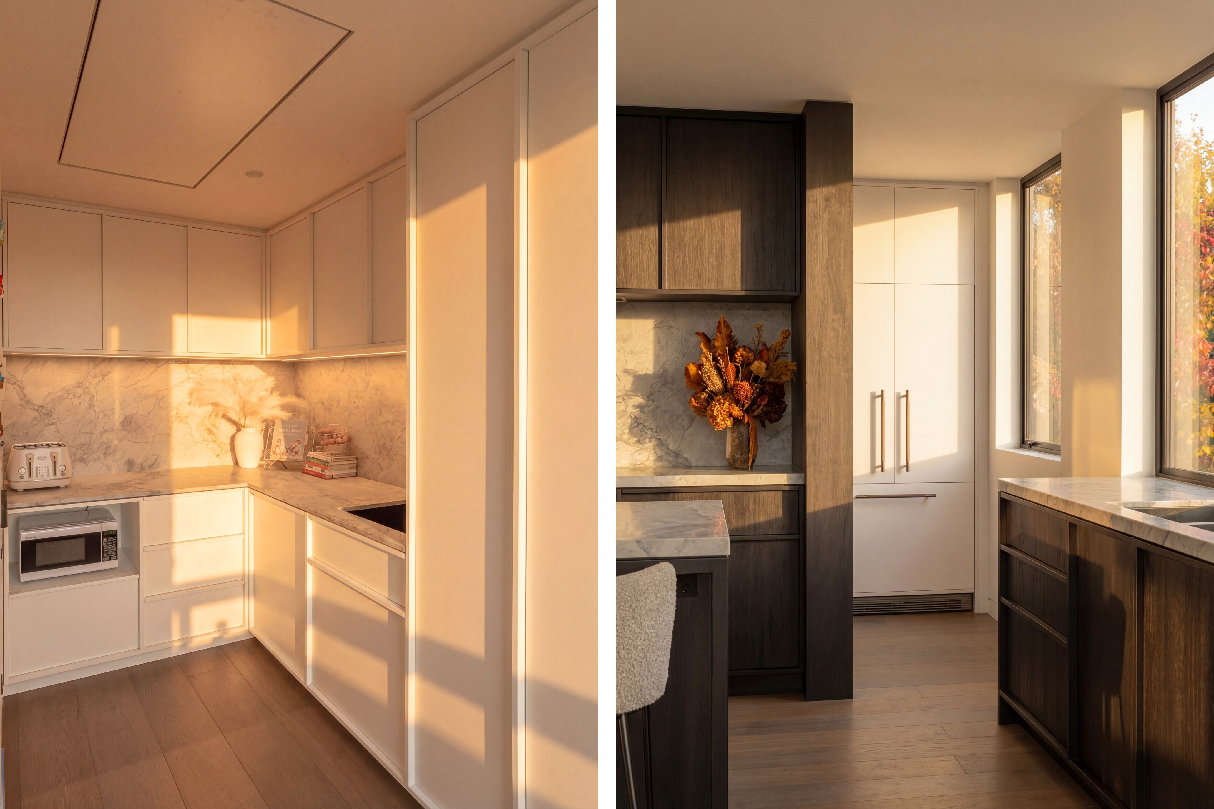 Interior hallway with timber flooring and natural light